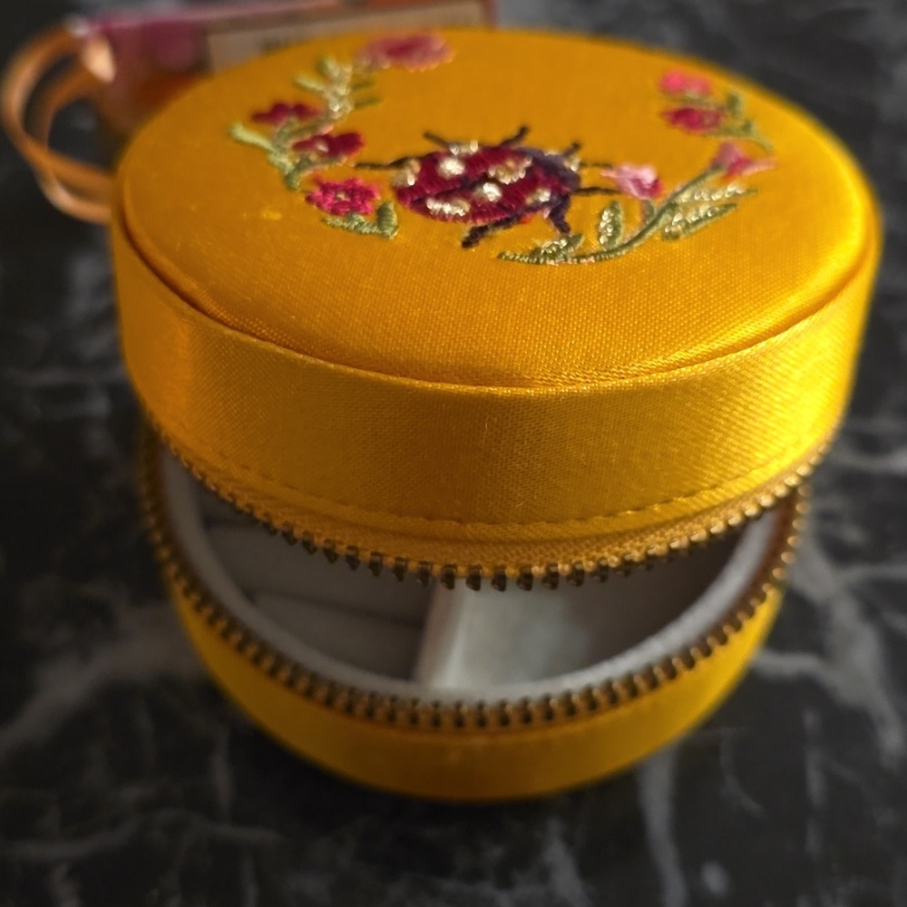❤️BUY 2 GET 1 FREE Vibrant Yellow Floral Cosmetic Bag with Zipper - Picture 9 of 12
